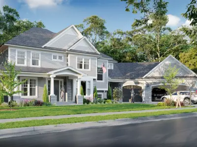 Modern American House 3D Exterior Scene 3D model