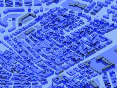 Cityscape building Low-poly 3D model