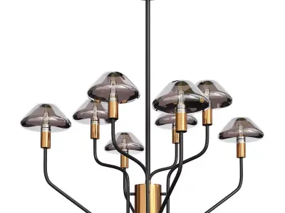 Gray Glass Mushrooms Low-poly 3D model