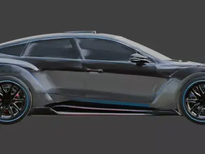 Cyber-Tuned Luxury Sedan 3D Model Low-poly 3D model