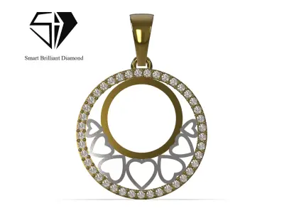 Circle of Love and Hidden Hearts CAD  Pendant jp0416 3D print model