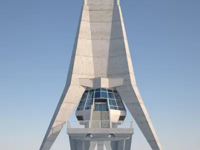Avala Tower Low-poly 3D model