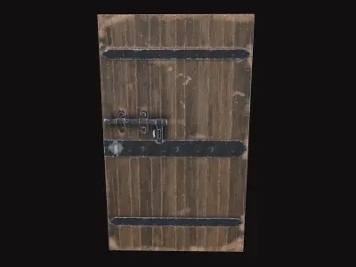 Medieval Door Low-poly 3D model