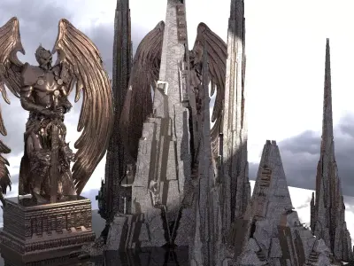 Mothership Colossal Halls Towers  kit bash 3D model