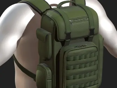 Backpack military combat bag baggage pockets  Low-poly 3D model buy