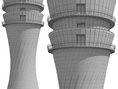 Air traffic control tower  3D model