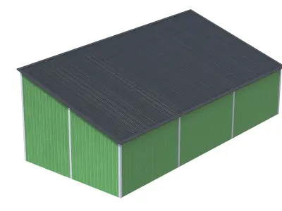 Silage Clamp 12 Green Low-poly 3D model