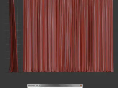 Curtains and tulle 2 Low-poly 3D model