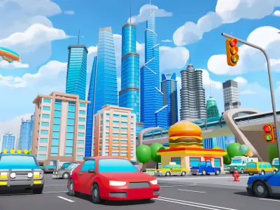 City 1 Low-poly 3D model