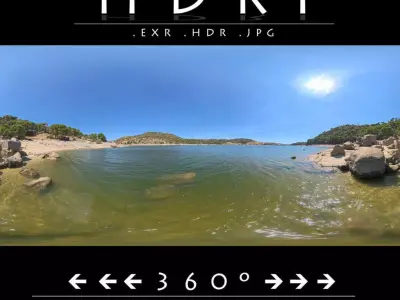 Sunny 360 Lake Panorama Low-poly 3D model