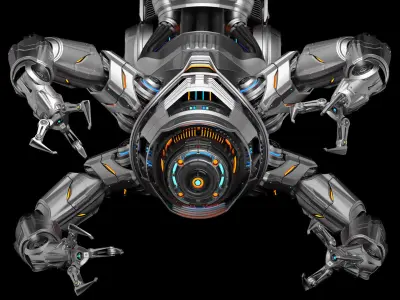 Assembly robot 2 RIGGED 3D model