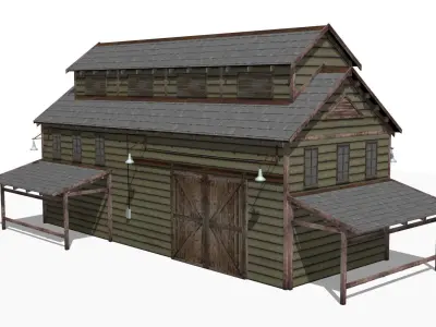 Old Warehouse Low-poly 3D model from CGTrader