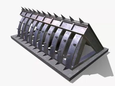 roadblock trap Low-poly 3D model