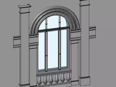 Window with pilaster 3D model