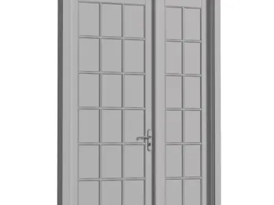 Modern Classic French Patio Doors 3D model