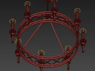 Cienfuegos chandelier with four candle holders 3D model