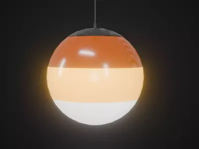 Candy Glass Ball Pendant Lamp Low-poly 3D model