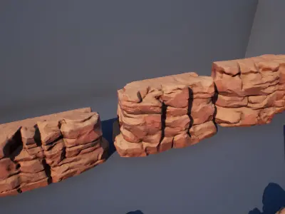Cliff Rock Stone Set Low-poly 3D model