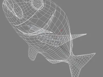 Sea Bream Fish Rigged with Underwater Scene Low-poly 3D model