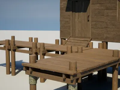 Harbor House Low-poly 3D model
