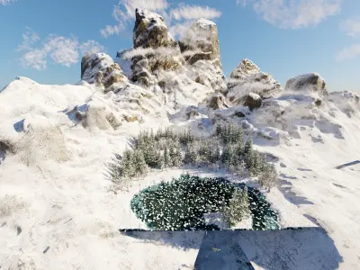 Snow landscape Scene 3D model