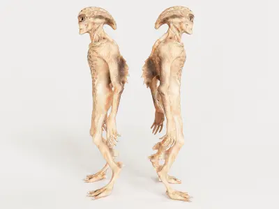 Aquatic Alien Creature Low-poly 3D model