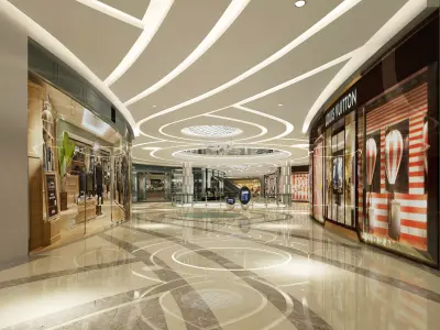  Shopping Mall interior Low-poly 3D model