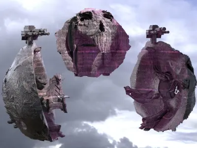 Nordor asteroid Shell exterior 3D model