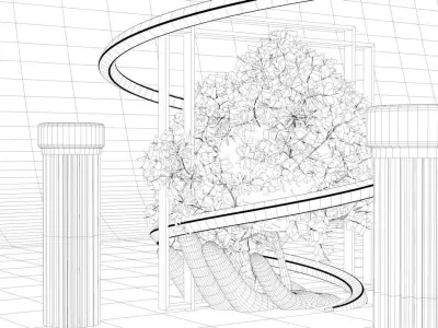 I S O L A T I O N tree in glass box Low-poly 3D model