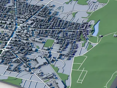 Keene Cityscape New Hampshire USA American Architecture 3D model