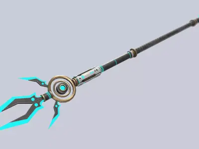 Scifi spear Low-poly 3D model