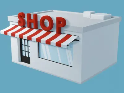 Shop Low Poly Low-poly 3D model