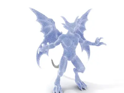 Infernal Dragon Warrior  Rigged and Animated Low-poly 3D model