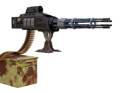 Sci-fi Gatling gun 3D model