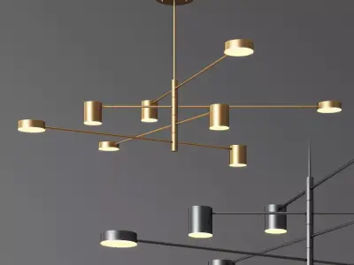 Sunshine Minimalist led ceiling chandelier Lampatron 3D model