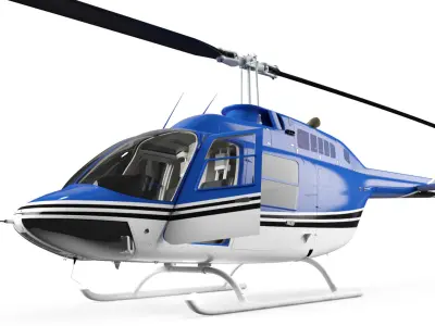  Bell 206B5 JetRanger Helicopter Rigged for Cinema 4D 