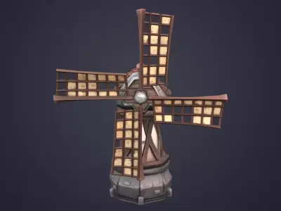 Windmill Low-poly 3D model