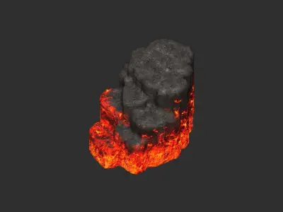 Cave Platform 1 - Lava Low-poly 3D model