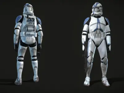 Star wars Clone trooper Phase 2 pack Low-poly 3D model