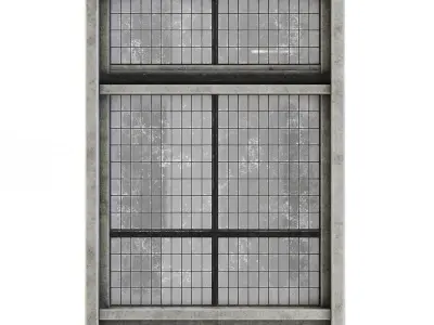 Factory Side Wall with Windows 3D model