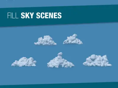 Low Poly Cumulonimbus Clouds Pack 1 3D model