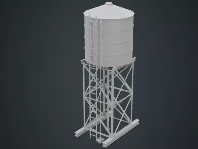 Water Tank 1A Low-poly 3D model