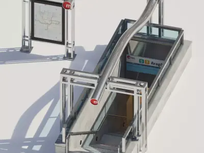 Subway station entrance 3D model