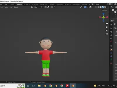Cartoon Boy 3d model Low-poly 3D model