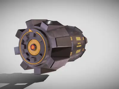 Sci-fi Matter Container Low-poly 3D model