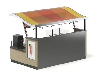  Cafe Stall 3D Model 3D model