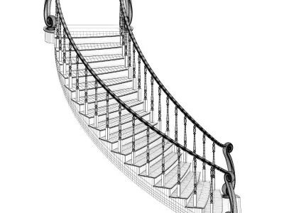 Marble Spiral Stairs 3D model