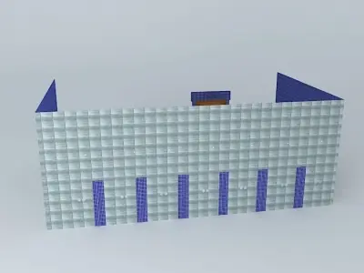 Shower bathroom with walls and orange door Free 3D model