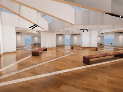  VR Art Gallery crop circle 26 Baked 3D model