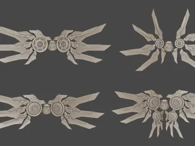 Mecha Wings - Icarus Project Low-poly 3D model